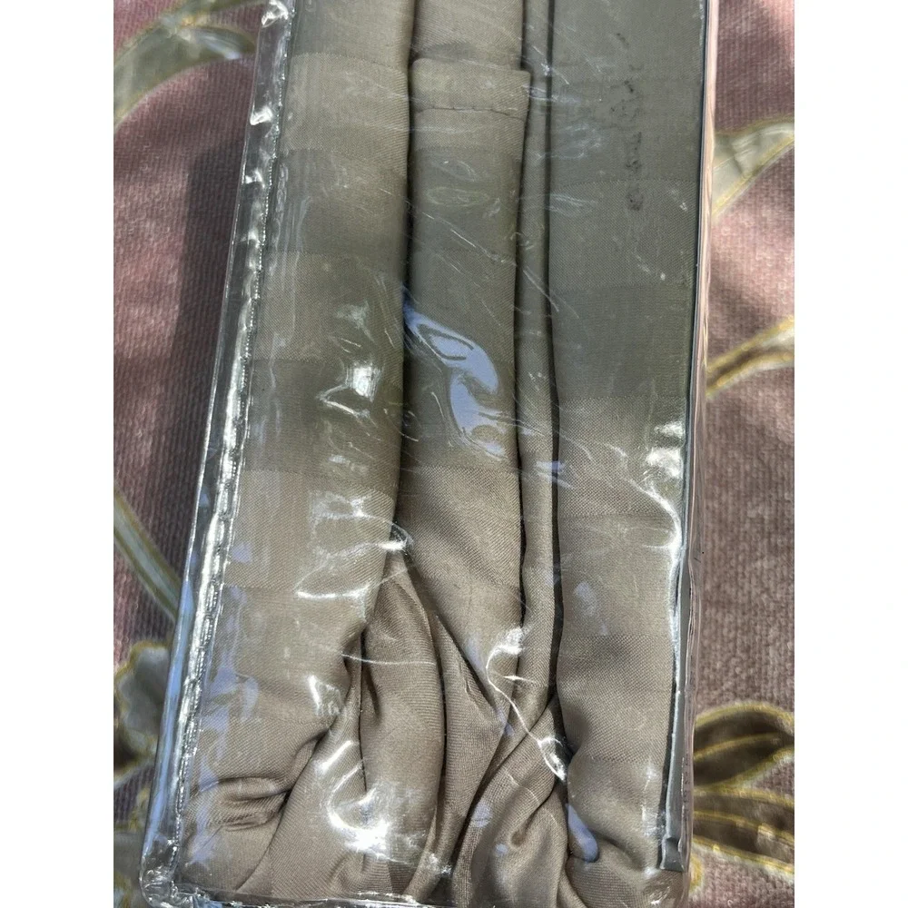 Wamsutta Pima Cotton Full Bed Skirt 500 Thread Count Stripe Taupe 54
